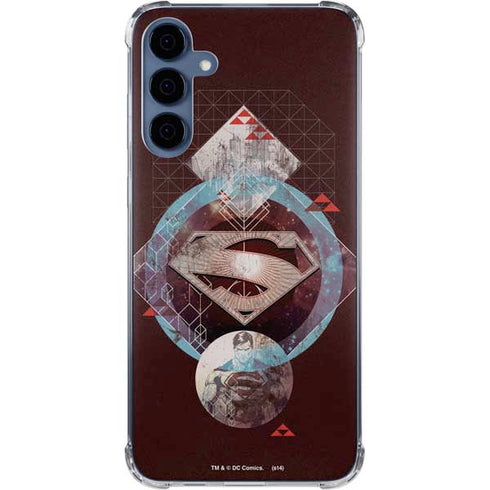 DC Comics Superman Purple Abstract Collage Galaxy A35 5G Clear Case